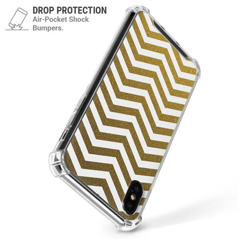 Gold Chevron iPhone XS Max Clear Case